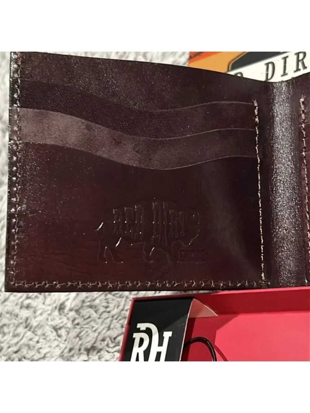 RDH Red Dirt Hat genuine leather BIFOLD WALLET men's new in box